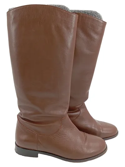 LAMARTHE Damen Stiefel Gr. 38 Braun Klassisch Elegant Leder Herbst Winter