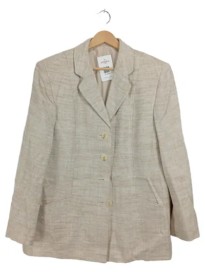 Création Atelier GJ Damen Blazer Gr. 42 Beige Leinen-Mix Business