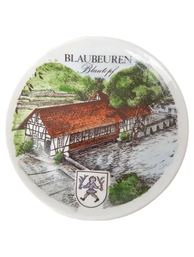 KPM ROYAL BAVARIA Sammelteller Blaubeuren Blautopf Porzellan 10cm Weiß