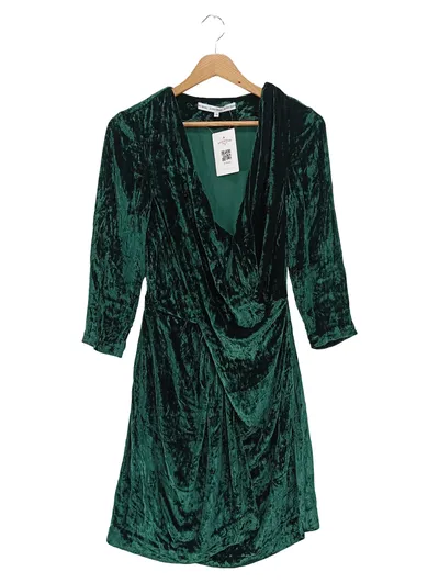 & OTHER STORIES Wickelrock Damen 34/XS Grün Samt Maxirock Elegant