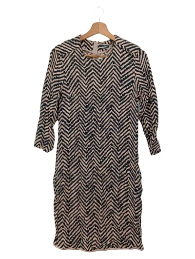 By Malene Birger Damen Freizeitkleid Gr. 34 Beige Grafisch Viskose