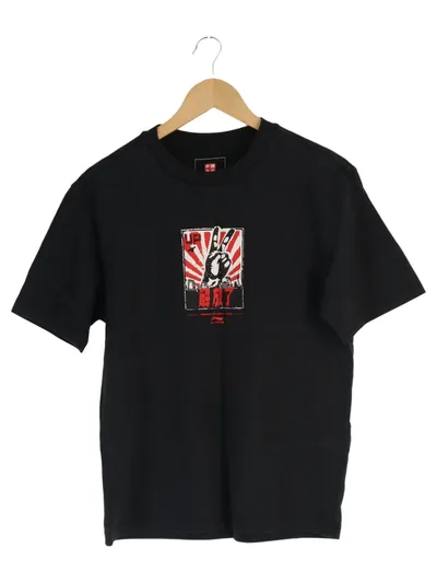 LINING T-Shirt Herren 46/S Schwarz Streetwear Grafik Print Vintage