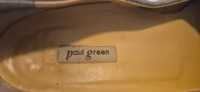 Paul Green Damen Slipper Ballerinas Gr. 38 Beige Leder Metallic