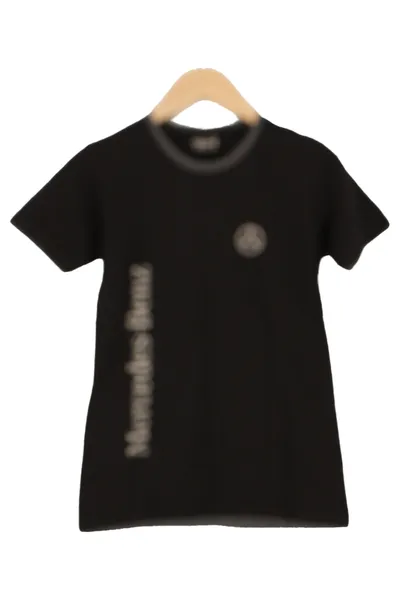 MERCEDES BENZ Damen T-Shirt Schwarz Gr. 36/S Logo Casual Streetwear