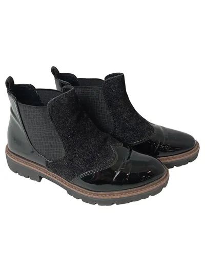 MARCO TOZZI Damen Stiefelette Gr. 36 Schwarz Elegant Klassisch Chelsea Boot