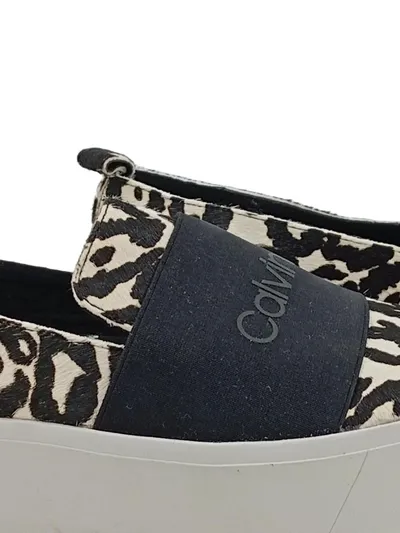 Calvin Klein Damen Slip-On Sneaker Leopardenmuster Gr. 39 Beige Slipper