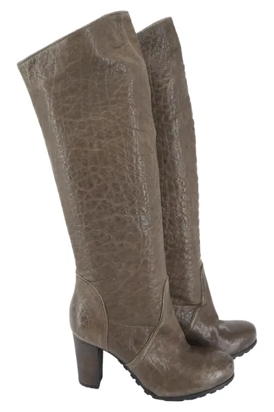 CAFE NOIR Damen Leder Stiefel Gr. 36 Braun Elegant 8cm Absatz
