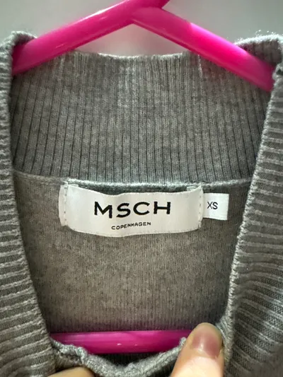 MSCH Copenhagen Damen Pullunder Weste Strickweste Gr. 34/XS Grau Basic Viskose