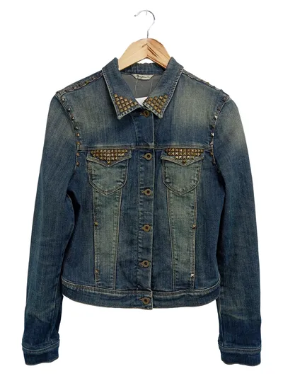 MAVI Damen Jeansjacke Gr. 36/S Blau mit Nieten Casual Denim