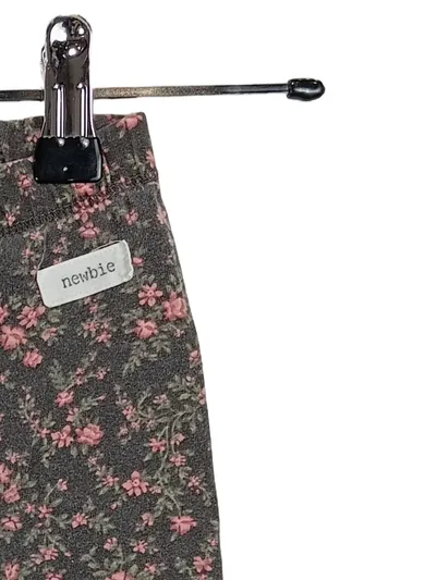 Newbie Mädchen Leggings Blumenmuster Grau Rosa Gr. 98 Baumwolle