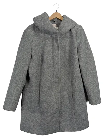 ONLY Carmakoma Damen Übergangsmantel Gr. 42/44 Grau Kapuze Elegant