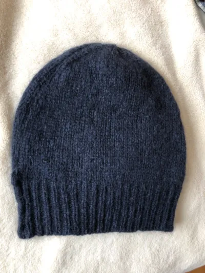 hessnatur Strickmütze Damen Blau Alpaka Wolle Beanie Mütze Winter
