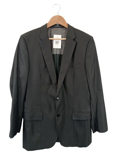 JOOP! Sakko Herren 48 M Schwarz Business Gestreift Schurwolle Blazer Anzugjacke