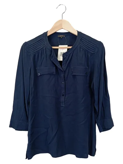 JONES Damen Bluse Gr. 36/S Blau Klassisch Casual 3/4-Arm