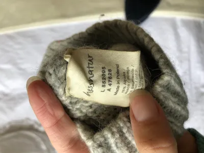 hessnatur Strickmütze Damen Grau Alpaka Baumwolle Wolle Beanie Casual
