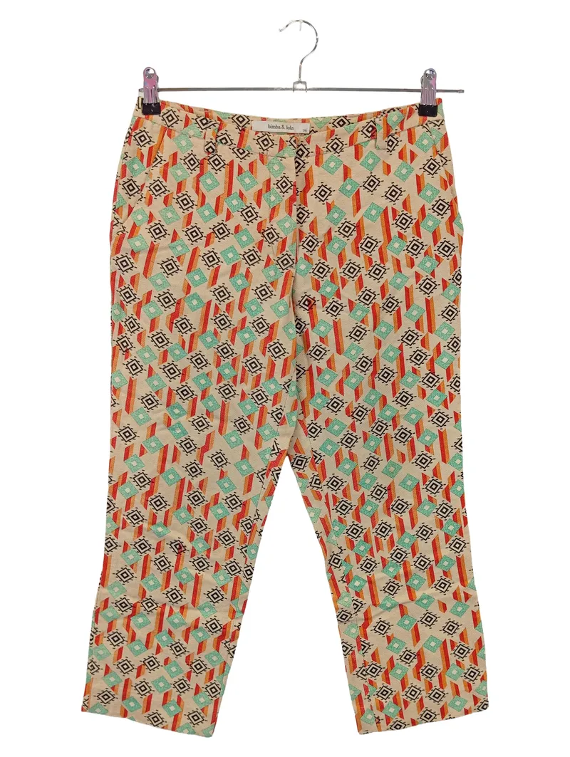 BIMBA Y LOLA Damen Stoffhose Gr. 36 S Mehrfarbig Grafisch Modisch Casual 1