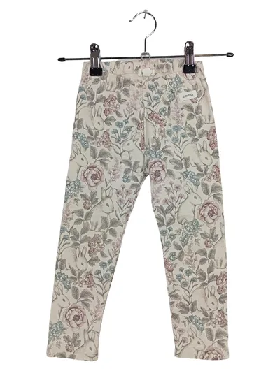 Newbie Mädchen Leggings Hasen Blumenmuster Gr. 98 Beige