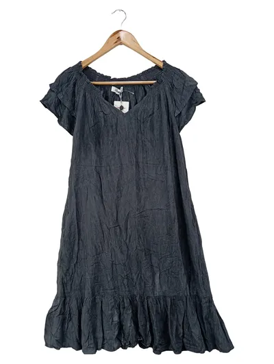COUTURE LINE Damen Freizeitkleid Gr. 36/S Grau Bohemian Vintage Elegant Viskose