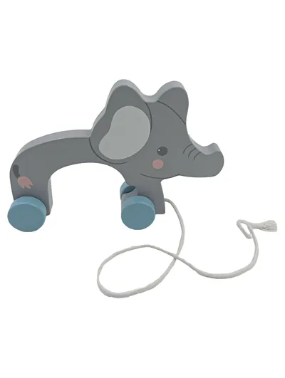 BIECO Nachziehspielzeug Elefant Holz Grau 25cm Baby Kleinkind Spielzeug