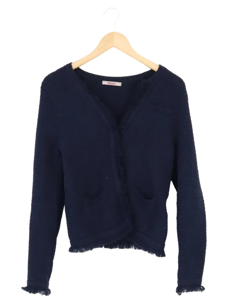 BLOOM Damen Strickjacke Gr. 34/XS Blau Klassisch Casual Baumwolle 1