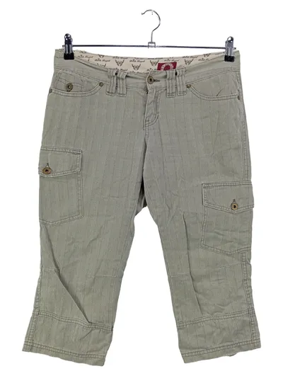 SUBLEVEL Damen Cargo Shorts M Grau Casual Outdoor Baumwolle Capri Hose
