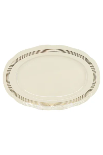BAREUTHER BAVARIA Servierplatte Porzellan Weiß Oval Elegant Vintage 28cm