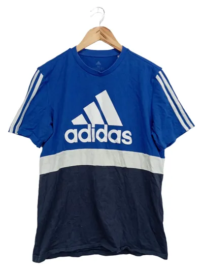 ADIDAS Sport Shirt Kinder Gr. 152 Blau T-Shirt Logo-Print Kurzarm