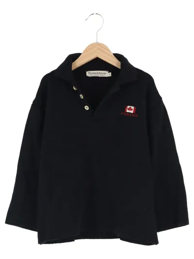 DONALDSON Kinder Pullover Gr. 128 Schwarz Mickey Mouse Stickerei