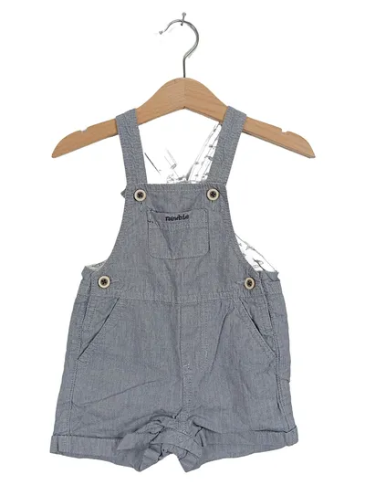 Newbie Baby Latzhose Kurz Gr. 68 Blau Baumwolle Sommer Unisex