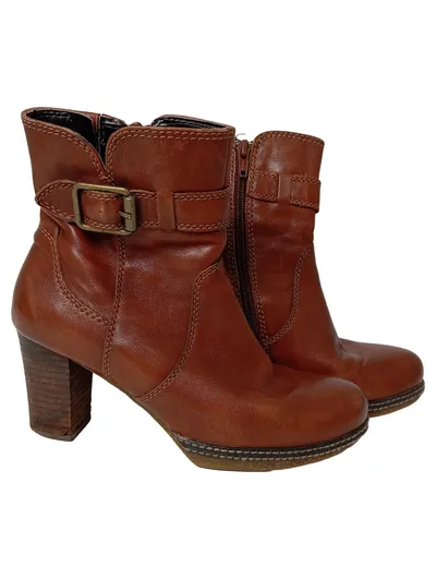 GABOR Damen Stiefelette Braun Gr. 36.5 Klassisch Elegant Leder Stiefel