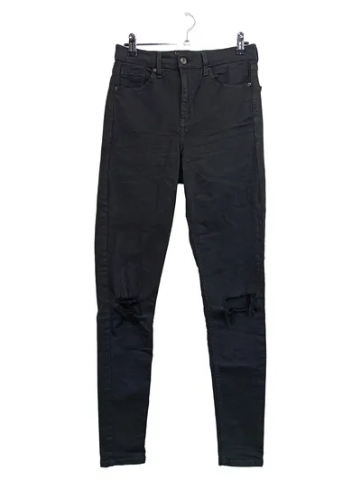TOPSHOP Jamie Damen Jeans Skinny Fit W28/L32 Schwarz Ripped Casual