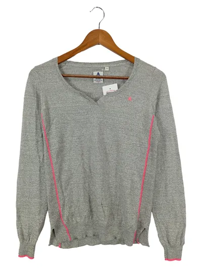GAASTRA Damen Pullover Grau 36/S V-Ausschnitt Baumwolle