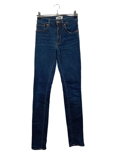 ACNE Damen High Waist Jeans W26/L34 Blau Needle Soft Raw