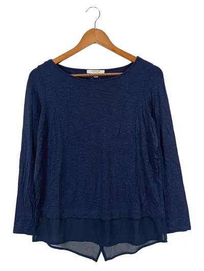 COMMA Langarmshirt Damen Gr. 36/S Blau Casual Basic Viskose Shirt