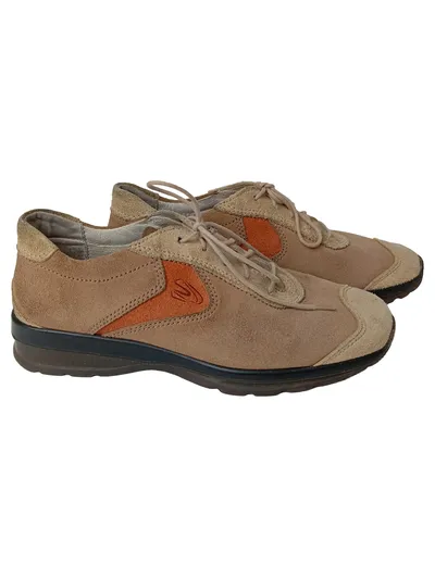 CAMEL ACTIVE Damen Schnürschuhe Gr. 38 Beige Leder Casual Vintage Halbschuhe