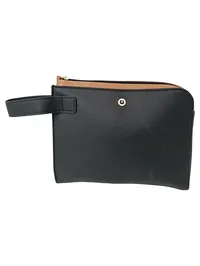 BULGARI Kosmetiktasche Damen Schwarz Leder Elegant 24cm 1