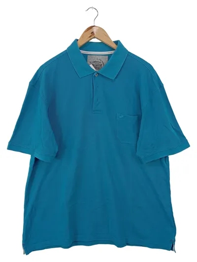 HECHTER Herren Poloshirt 44/XXL Casual Basic Blau Baumwolle