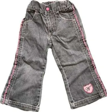 NOPPIES Jeans Bootcut Mädchen Gr. 92 Grau Casual Baumwolle Hose