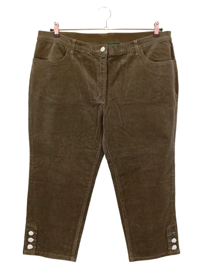 HAMMERSCHMID Damen Cordhose Gr. 48 Braun Casual Knöpfe Stickerei
