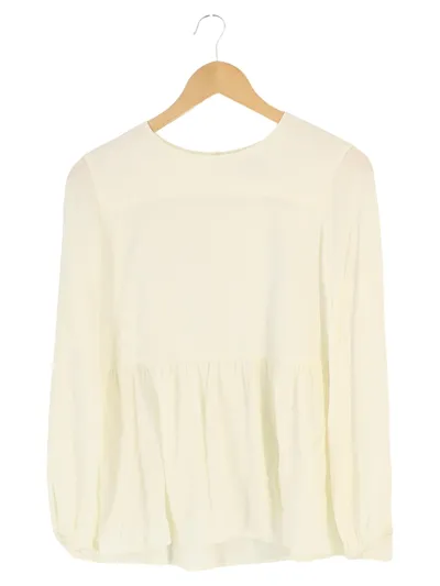 Marc O'Polo Damen Bluse Gr. 36/S Weiß Modal Elegant Langarm