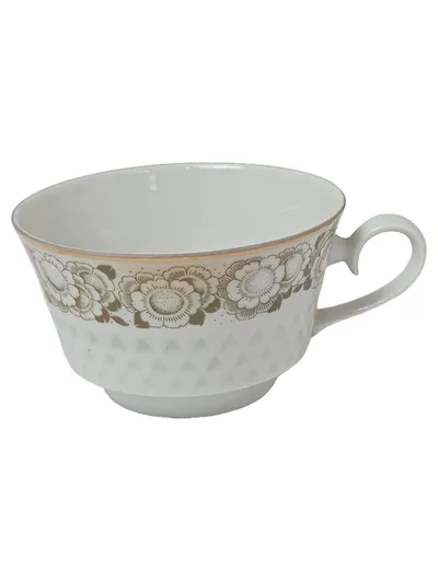 Freiberger Porzellan Kaffeetasse Weiß Blumenmuster Elegant Vintage Porzellan