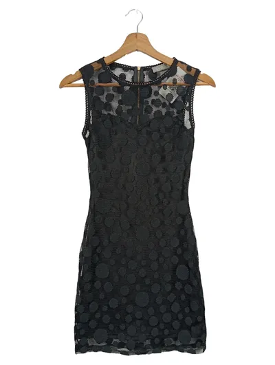 FINN DESIGN Etuikleid Damen 36/S Schwarz Elegant Punkte Minikleid