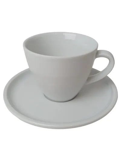 WMF Tasse und Unterteller Weiß Modern Porzellan Kaffeetasse Untertasse Set