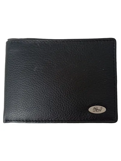 ASL Herren Geldbörse Leder Schwarz Business Portemonnaie Brieftasche