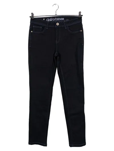 QIERO Damen Jeans Regular Fit W29/38/M Schwarz Casual Stretch Baumwolle