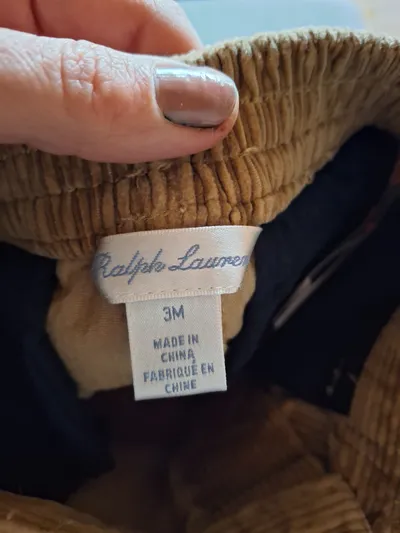 Polo Ralph Lauren Cordhose Baby Kinder Gr. 62 Beige Baumwolle