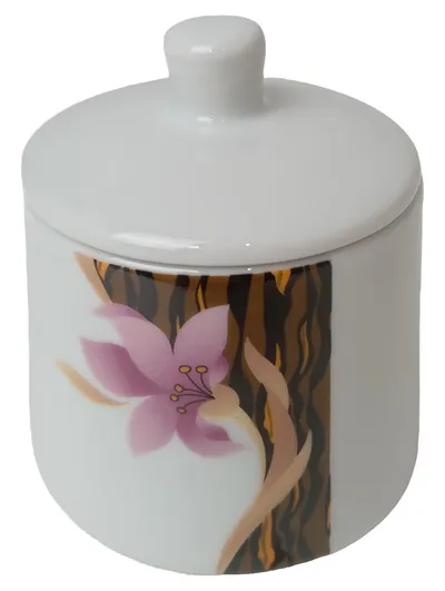 CREATABLE Zuckerdose Weiß Elegant Porzellan Blumen Motiv Zuckerbehälter