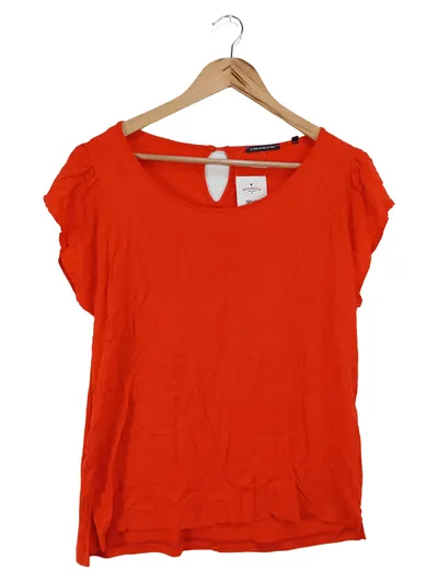 ONE MORE STORY Damen T-Shirt Gr. 42/L Rot Casual Basic Viskose