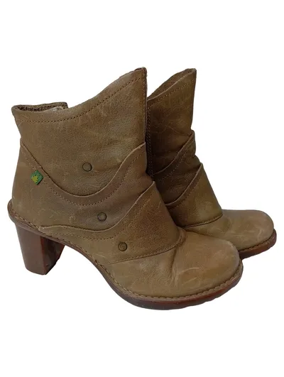EL NATURALISTA Damen Stiefelette Gr. 38 Braun Leder Casual Vintage