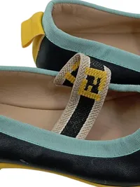 Fendi Kinder Ballerinas Mary Jane Gr. 28 Schwarz Leder Luxus Mädchen 2